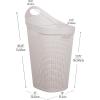 Mind Reader 60L Rolling Laundry Hamper, Clothes Basket, Wheels, Wicker Style, Plastic, 19.5″L x 14.75″W x 29.25″H, Ivory(Ivory)