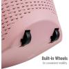 Mind Reader 60L Rolling Laundry Hamper, Clothes Basket, Wheels, Wicker Style, Plastic, 19.5″L x 14.75″W x 29.25″H, Ivory(Pink)