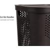 Mind Reader 60L Slim Laundry Hamper, Clothes Basket, Lid, Ventilated, Plastic, 17.25″L x 13.75″W x 23.5″H, Set of 2, Brown