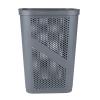 Mind Reader 60L Slim Laundry Hamper, Clothes Basket, Lid, Ventilated, Plastic, Set of 2, Gray(Gray)