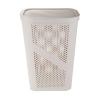 Mind Reader 60L Slim Laundry Hamper, Clothes Basket, Lid, Ventilated, Plastic, Set of 2, Gray(Ivory)