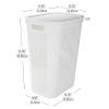 Mind Reader 60L Slim Laundry Hamper, Clothes Basket, Lid, Ventilated, Plastic, Set of 2, Gray(White)