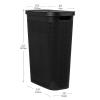 Mind Reader Slim Laundry Hamper with Lid, 40L Clothes Basket, Linen Design, Plastic, Ivory(Black)
