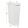 Mind Reader Slim Laundry Hamper with Lid, 40L Clothes Basket, Linen Design, Plastic, Ivory(White)