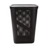 Mind Reader Slim Laundry Hamper with Lid, 60L Clothes Basket, Ventilated Plastic, Navy(Brown)