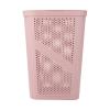 Mind Reader Slim Laundry Hamper with Lid, 60L Clothes Basket, Ventilated Plastic, Navy(Pink)