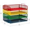 Mind Reader Stackable Paper Tray, Desktop Organizer, File Storage, Office, Metal Mesh, 4 Pcs., Silver(Assorted Colors)