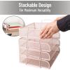 Mind Reader Stackable Paper Tray, Desktop Organizer, File Storage, Office, Metal Mesh, 4 Pcs., Silver(Pink)