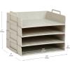 Mind Reader Stackable Paper Tray, Desktop Organizer, File Storage, Office, Plastic, 13.75″ L x 10″ W x 10.75″ H, 4 Pcs., Black(Beige)
