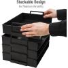 Mind Reader Stackable Paper Tray, Desktop Organizer, File Storage, Office, Plastic, 13.75″ L x 10″ W x 10.75″ H, 4 Pcs., Black(Black)