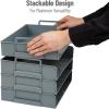 Mind Reader Stackable Paper Tray, Desktop Organizer, File Storage, Office, Plastic, 13.75″ L x 10″ W x 10.75″ H, 4 Pcs., Black(Gray)