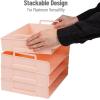 Mind Reader Stackable Paper Tray, Desktop Organizer, File Storage, Office, Plastic, 13.75″ L x 10″ W x 10.75″ H, 4 Pcs., Black(Pink)