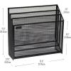 Mind Reader Vertical File Storage, Desktop Organizer, Workspace, Office, Metal Mesh, 12.5″ L x 3.75″ W x 11.5″ H, Black(Single (Pack of 4))