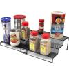 Mind Reader 3TSHELF2-BLK 3 Tier Multi Purpose Kitchen Storage Organizer Steps, 2 Pack, Metal Mesh, Black(Black)