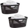 Mind Reader 40L Laundry Basket, Clothes Hamper, Premium Wicker Design, Plastic, 23″L x 14.5″W x 10.5″H, Set of 2, Brown