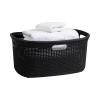 Mind Reader 40L Laundry Basket, Clothes Hamper, Premium Wicker Design, Plastic, Black(Black)
