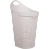 Mind Reader 60L Rolling Laundry Hamper, Clothes Basket, Wheels, Wicker Style, Plastic, 19.5″L x 14.75″W x 29.25″H, Ivory(Ivory)