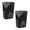 Mind Reader 60L Slim Laundry Hamper, Clothes Basket, Lid, Ventilated, Plastic, Set of 2, Gray(Black)