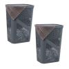Mind Reader 60L Slim Laundry Hamper, Clothes Basket, Lid, Ventilated, Plastic, Set of 2, Gray(Gray)
