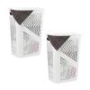 Mind Reader 60L Slim Laundry Hamper, Clothes Basket, Lid, Ventilated, Plastic, Set of 2, Gray(White)