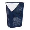 Mind Reader Slim Laundry Hamper with Lid, 60L Clothes Basket, Ventilated Plastic, Navy(Navy)