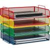 Mind Reader Stackable Paper Tray, Desktop Organizer, File Storage, Office, Metal Mesh, 4 Pcs., Silver(Assorted Colors)