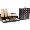 Mind Reader 11-Compartment Organizer and Pod Carousel Set, 50 Pod Capacity, 17.875″L x 9.5″W x 6.625″H, 2 Pcs., Black(Black)