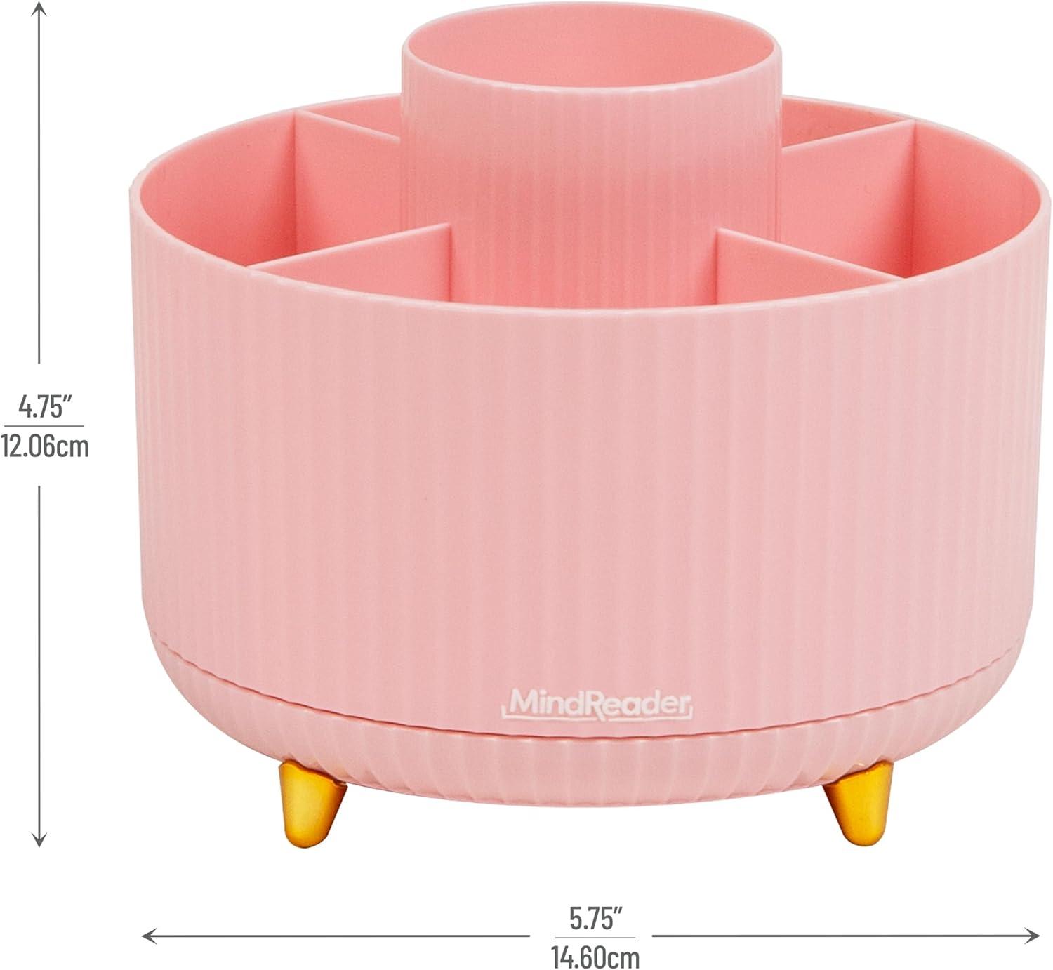 imageMind Reader Rotating Pen Cup Accessory Holder Desktop Organization Office Plastic 575quot L x 575quot W x 475quot H PinkPink