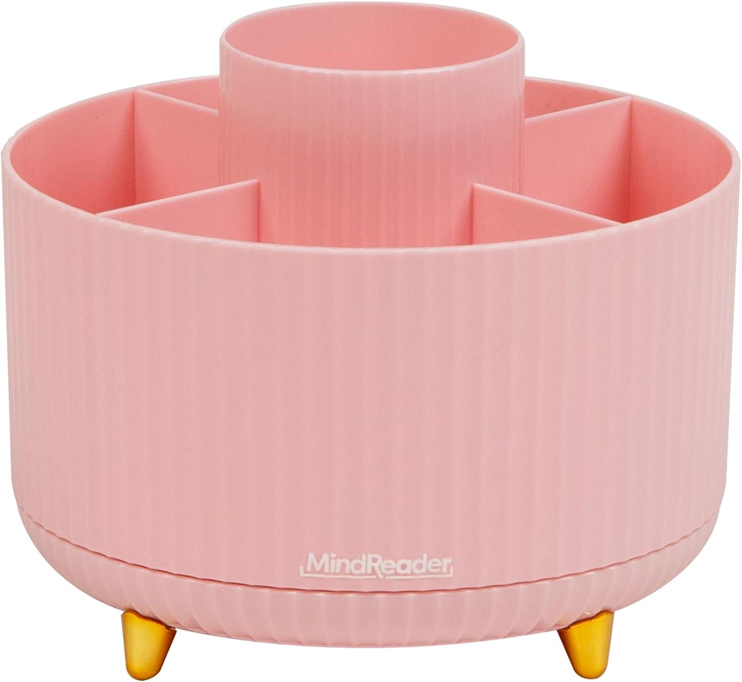 imageMind Reader Rotating Pen Cup Accessory Holder Desktop Organization Office Plastic 575quot L x 575quot W x 475quot H PinkPink