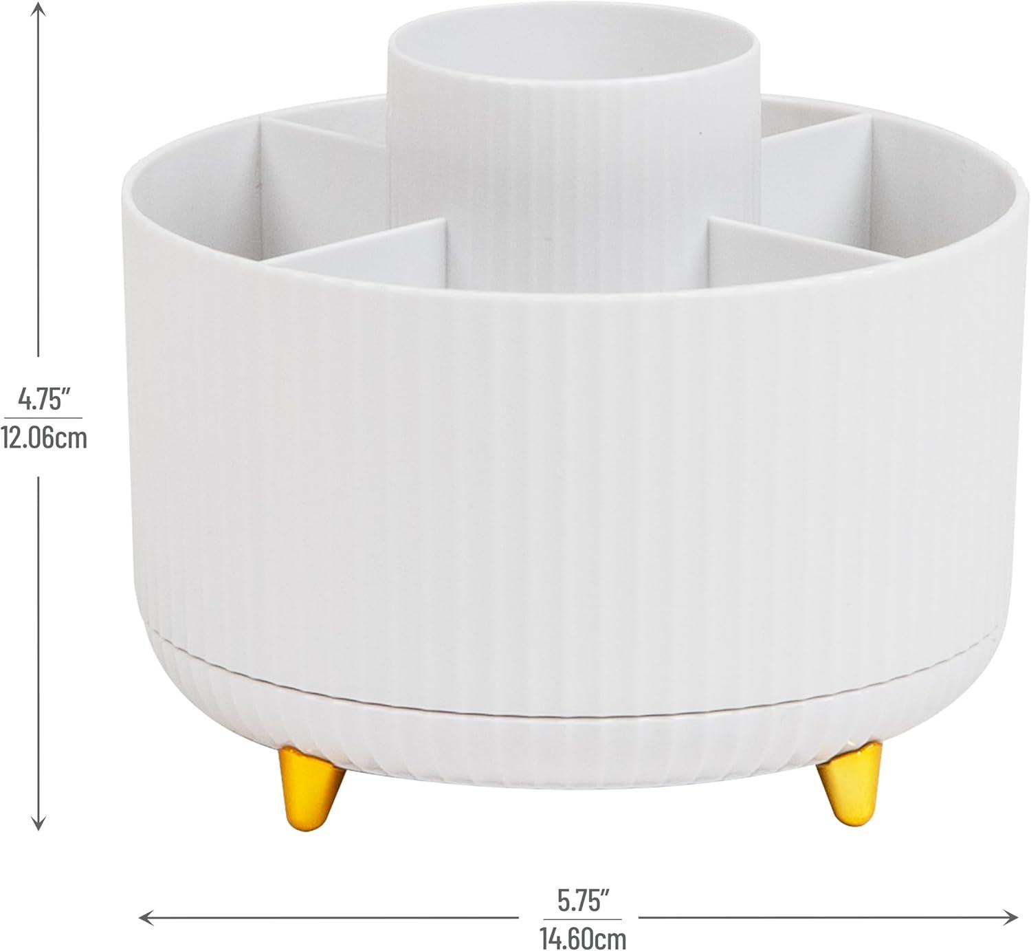imageMind Reader Rotating Pen Cup Accessory Holder Desktop Organization Office Plastic 575quot L x 575quot W x 475quot H PinkWhite
