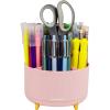 Mind Reader Rotating Pen Cup, Accessory Holder, Desktop Organization, Office, Plastic, 5.75″ L x 5.75″ W x 4.75″ H, Pink(Pink)