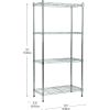Mind Reader Storage Shelves, Garage Shelving, Storage, Pantry Organization, Wheels, Metal, 23.25″ L x 13.5″ W x 49.5″ H, Silver(4 Tier)