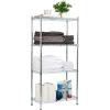 Mind Reader Storage Shelves, Garage Shelving, Storage, Pantry Organization, Wheels, Metal, 23.25″ L x 13.5″ W x 49.5″ H, Silver(4 Tier)