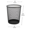 Mind Reader Mesh Trash Can, Set of 3, Waste Paper Basket, Round, Office, Metal Mesh, 11.5″ L x 11.5″ W x 13.75″ H, Black