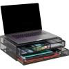 Mind Reader Monitor Stand, Ventilated Laptop Riser, Storage Drawer, Office, Metal Mesh, 15.75″L x 11.75″W x 4.5″H, Black
