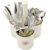 Mind Reader Utensil Holder, Silverware Organizer, Caddy, Cutlery Holder, Galvanized Metal, 7″ L x 7″ W x 9.25″ H, Silver(White Rose)