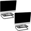 Mind Reader Monitor Stand, Set of 2, Ventilated Laptop Riser, Desktop Organizer, Metal, 14.25″L x 11″W x 4.25″H, Black(2 Pack)