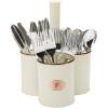 Mind Reader Utensil Holder, Silverware Organizer, Caddy, Cutlery Holder, Galvanized Metal, 7″ L x 7″ W x 9.25″ H, Silver(White Rose)