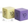 Mind Reader Productivity Timer, Kitchen Timer, Egg Timer, Kids Timer, 2.55″ L x 2.55″ W x 2.55″ H, Set of 2, Lilac and Yellow(Lilac and Yellow)