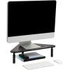 Mind Reader Triangle Monitor Stand, 40lb(18kg) Capacity, Adjustable Height, Ventilated, Metal, 19.5″L x 14.5″W x 5.5″H, Black
