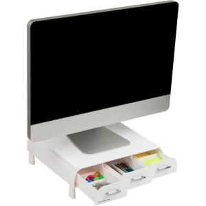Mind Reader PC, Laptop, IMAC Monitor Stand and Desk Organizer, White