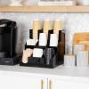 Mind Reader Cup and Condiment Station, Countertop Organizer, Coffee Bar, Kitchen, 12.25″L x 12.25″W x 11.75″H, Black