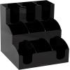 Mind Reader Cup and Condiment Station, Countertop Organizer, Coffee Bar, Kitchen, 12.25″L x 12.25″W x 11.75″H, Black