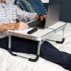 Mind Reader Lap Desk Laptop Stand, Bed Tray, Collapsible, Dorm Room, Portable, Dorm, MDF, Metal, 23.5″ L x 16″ W x 10″ H, Green(Gray)