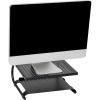 Mind Reader Monitor Stand, Ventilated Laptop Riser, Desktop Organizer, Storage, Office, Metal, 14″L x 12.5″W x 6″H, Black(2 Tier)