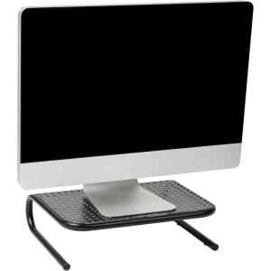 Mind Reader Monitor Stand, Ventilated Laptop Riser, Desktop Organizer, Office, Metal, 14.5″L x 11.25″W x 4.25″H, Black