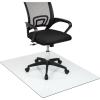 Mind Reader Tempered Glass Chair Mat, Clear Floor Protector for Hard Floors or Low-Pile Carpet Only, Heavy-Duty Glass Mat for Office or Home, 46″ x 36″, Clear