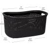 Mind Reader 40L Laundry Basket, Clothes Hamper, Premium Wicker Design, Plastic, Set of 2, Ivory(Black)