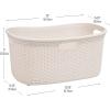 Mind Reader 40L Laundry Basket, Clothes Hamper, Premium Wicker Design, Plastic, Set of 2, Ivory(Ivory)