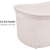 Mind Reader 40L Laundry Basket, Clothes Hamper, Premium Wicker Design, Plastic, Set of 2, Ivory(Ivory)